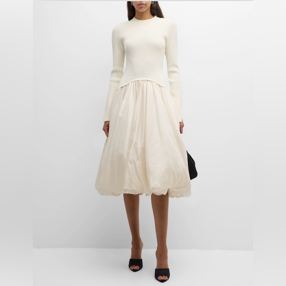 Simkhai Kenlie Long Sleeve Dress Ivory